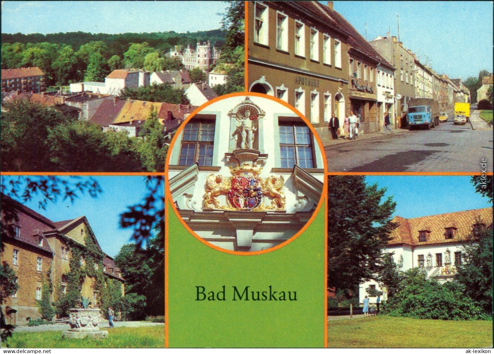 Bad Muskau Ernst-Thälmann-Straße, Teilansicht, Wappen Am Alten Schloss  1982 - Bad Muskau