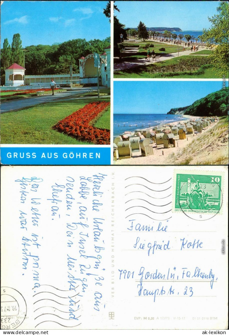 Ansichtskarte Göhren (Rügen) Strand, Strandpromenade, Park 1973 - Goehren
