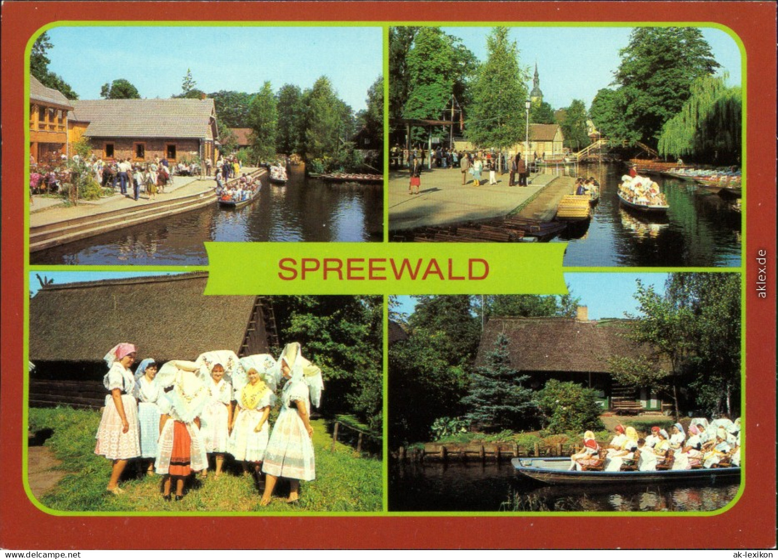 Lübbenau (Spreewald) Lubnjow Spreewaldkahn, Wendische-Trachten -  1983 - Luebbenau