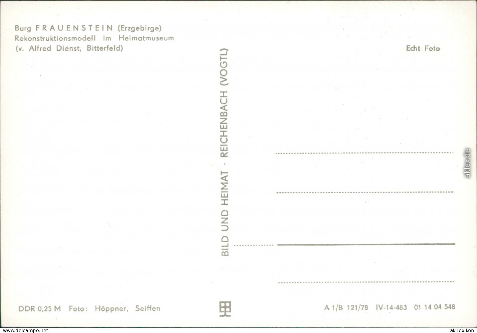 Ansichtskarte Frauenstein (Erzgebirge) Burgruine - Rekonstrucktionsmodell 1978 - Frauenstein (Erzgeb.)