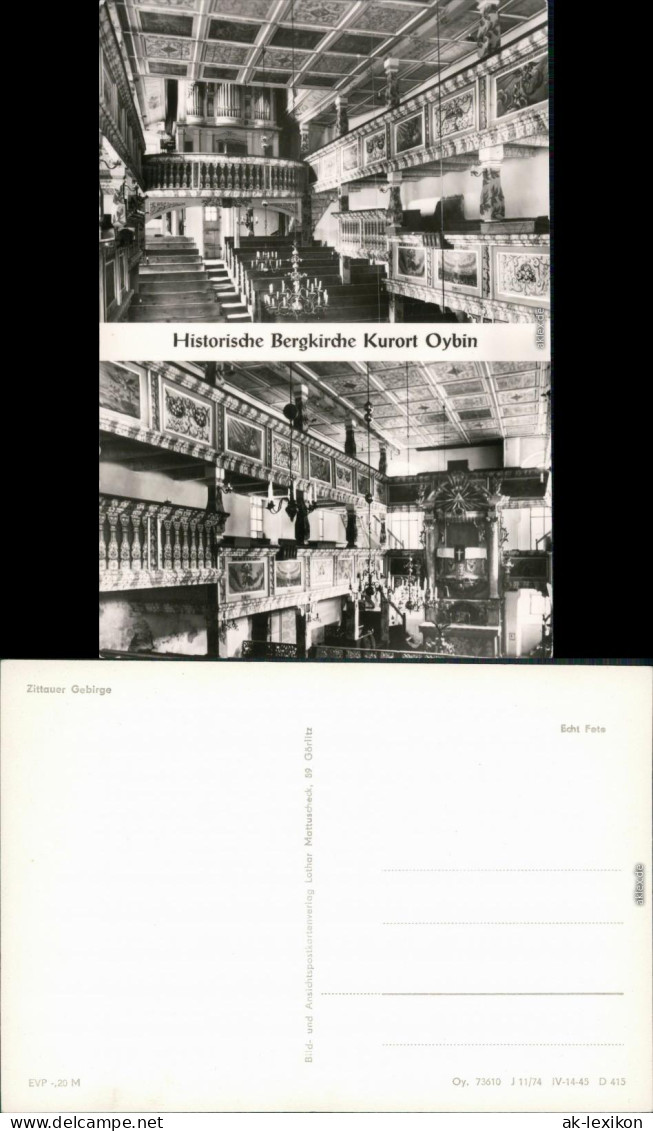 Ansichtskarte Oybin 2 Bild: Bergkirche - Innenansichten 1974  - Oybin