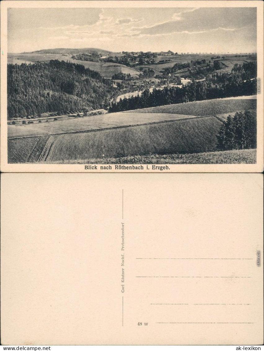 Ansichtskarte Röthenbach Klingenberg Erzgebirge Blick Auf Die Stadt 1922 - Klingenberg (Sachsen)