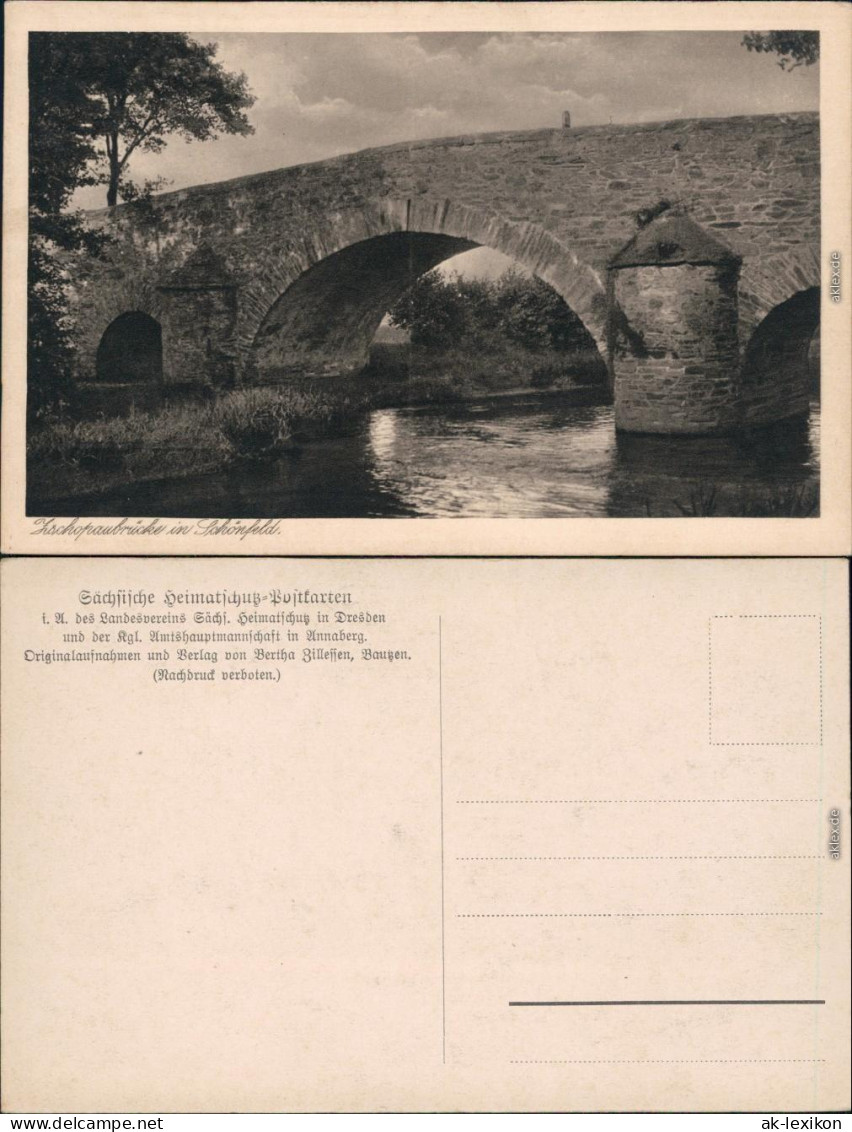 Ansichtskarte Schönfeld-Dippoldiswalde Partie An Der Zschopaubrücke 1926  - Schmiedeberg (Erzgeb.)