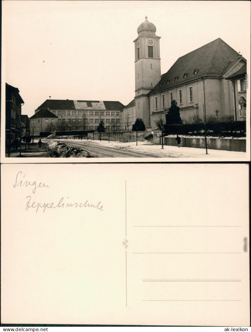Singen (Hohentwiel) Straße Zeppelinschule - Lazarett Privatfotokarte  1941 - Singen A. Hohentwiel