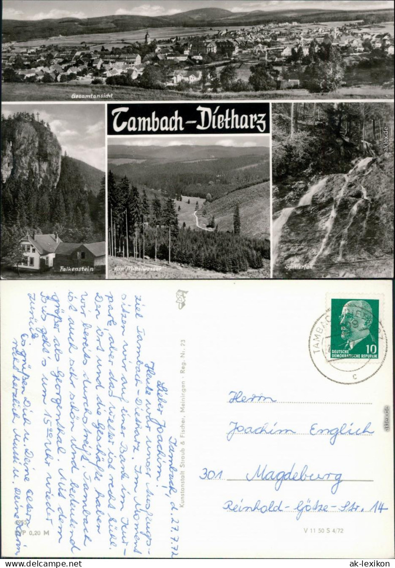 Tambach-Dietharz Panorama-Ansicht, Falkenstein, Am Mittelwasser 1972 - Tambach-Dietharz