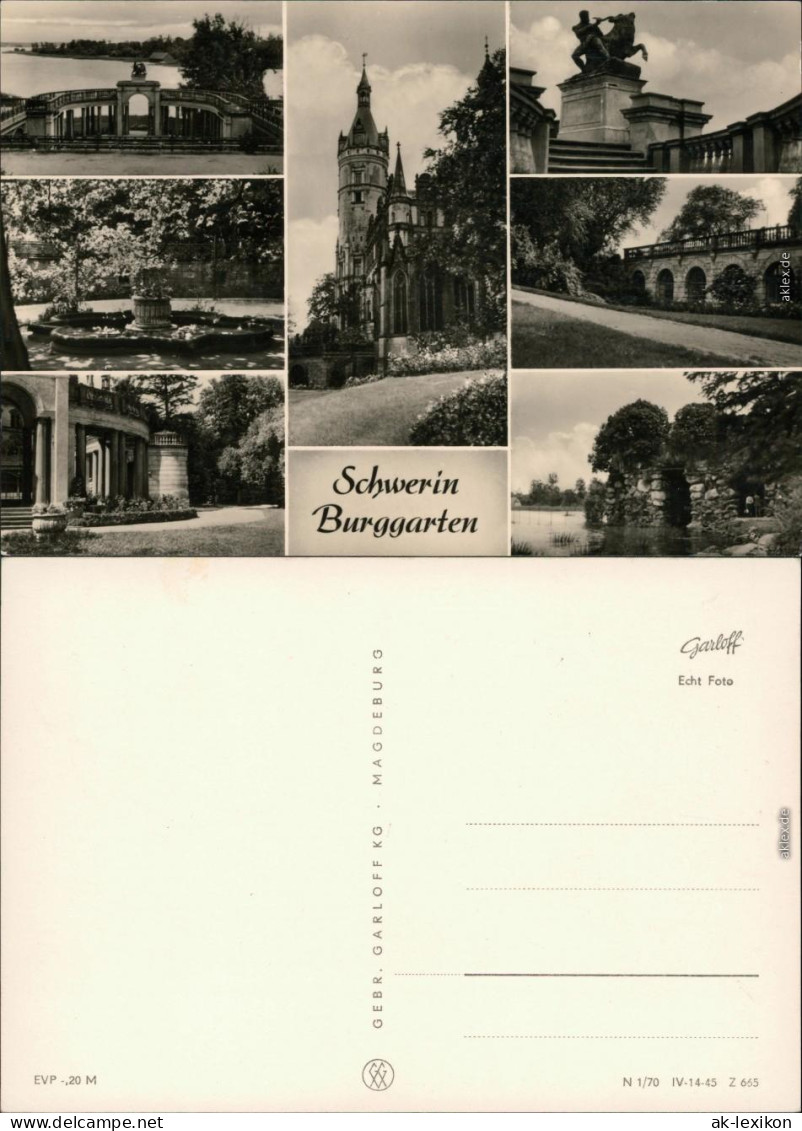 Ansichtskarte Schwerin Burggarten (Schloss) 1970 - Schwerin