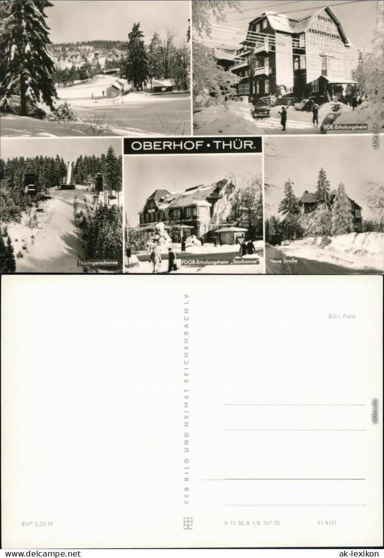 Oberhof (Thüringen) Piste, VDK-Erholungsheim, Thüringenschanze Neue Straße 1970 - Oberhof