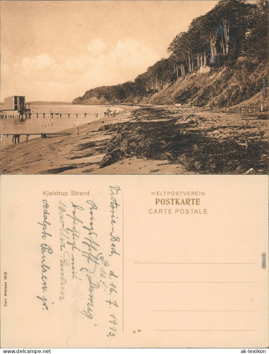 Ansichtskarte Kjelstrup Kelstrup Strand - Umkleidekabinen 1912  - Dinamarca