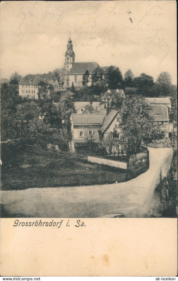 Ansichtskarte Großröhrsdorf Straßenpartie B Radeberg Bischofswerda  1908 - Grossröhrsdorf