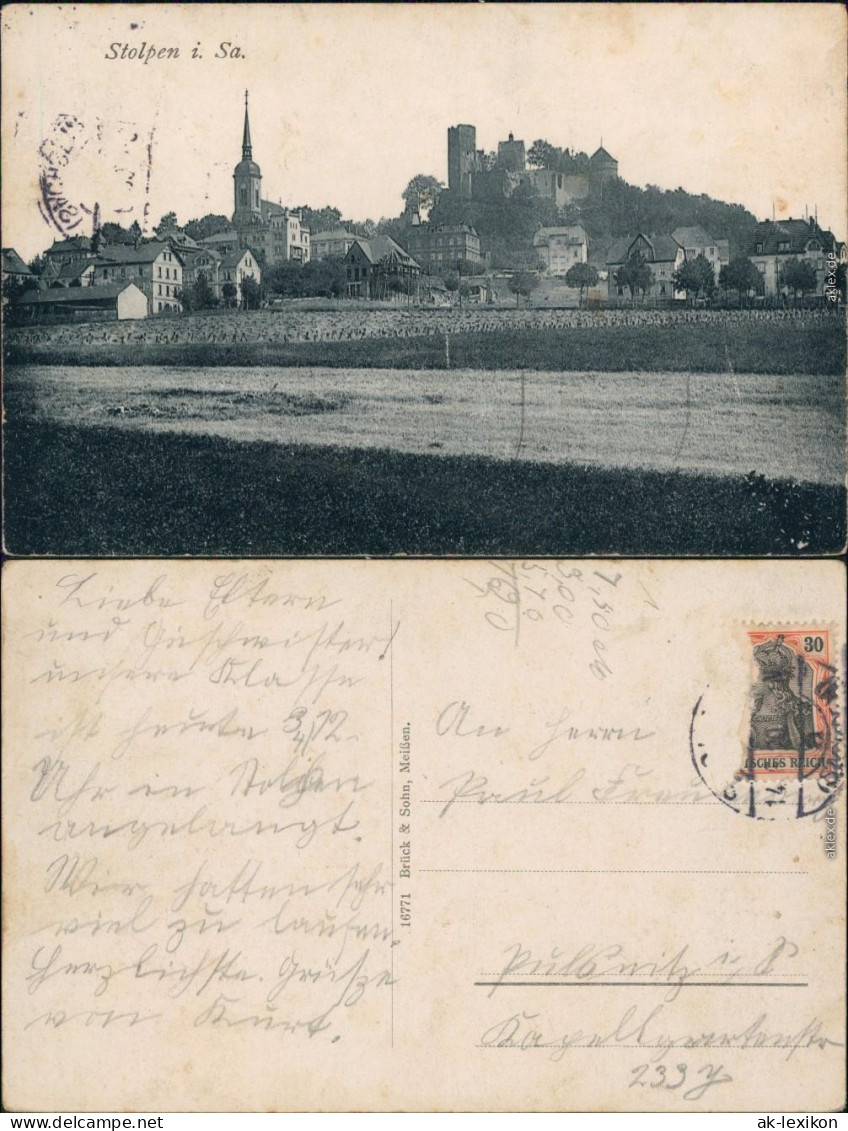 Ansichtskarte Stolpen Partie An Der Stadt - Häuser 1920  - Stolpen
