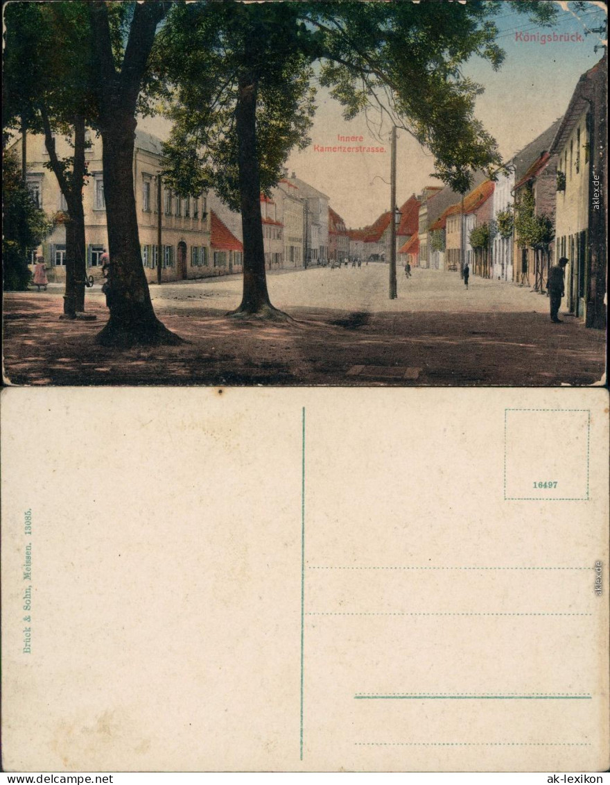 Ansichtskarte Königsbrück Kinspork Innere Kamenzerstrasse 1914  - Koenigsbrueck