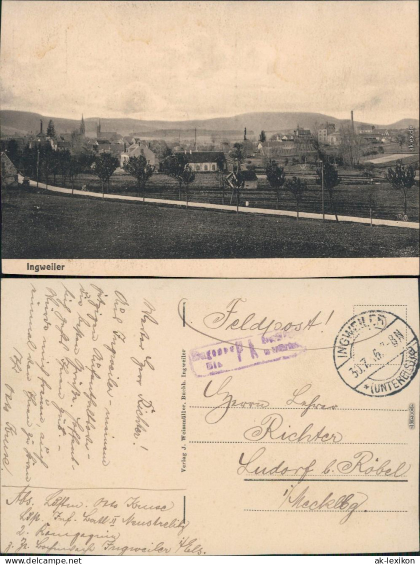 Ansichtskarte Ingweiler Ingwiller Partie An Der Stadt B Saverne Elsaß  1915 - Autres & Non Classés