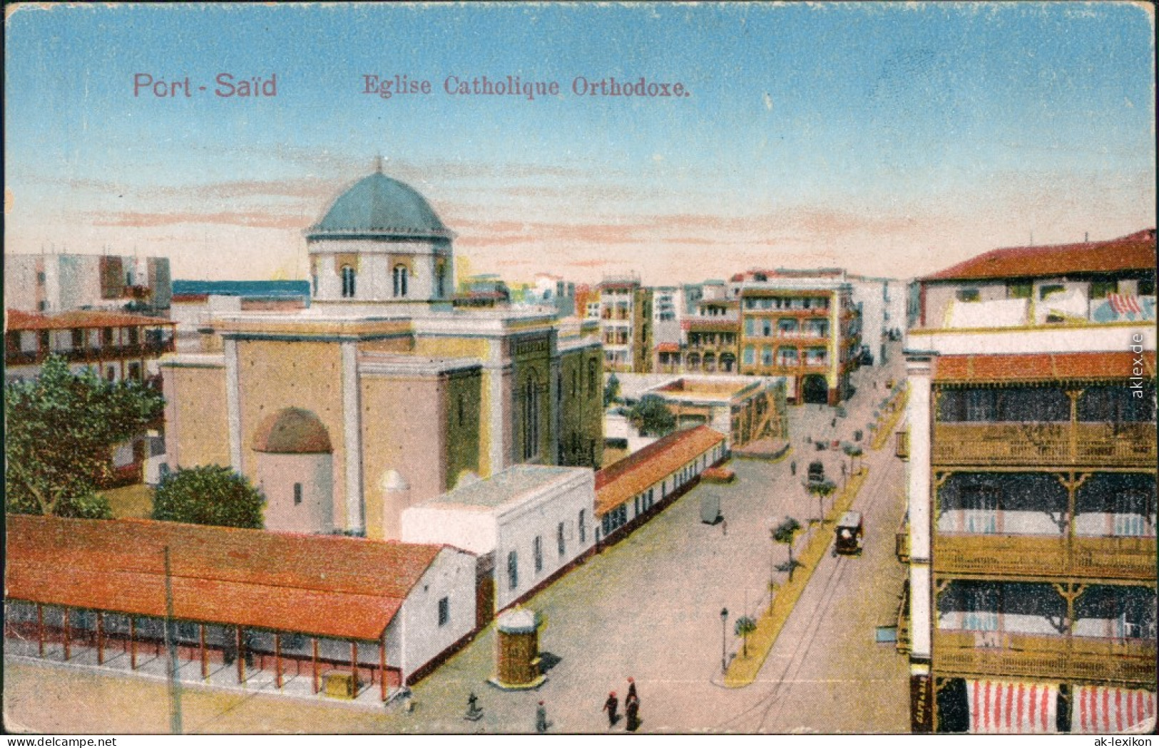 Port Said بورسعيد (Būr Saʻīd) Straße Katholisch Orthodoxen Kirche 1916 - Port Said