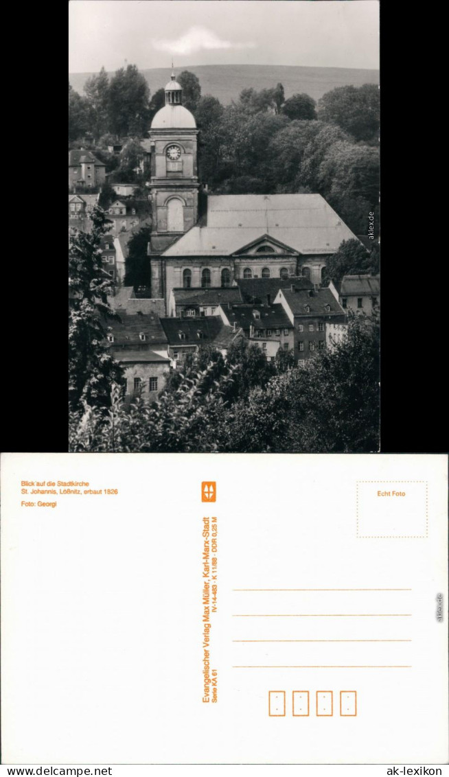 Ansichtskarte Lößnitz Blick Auf Die Stadtkirche 1988  - Lössnitz