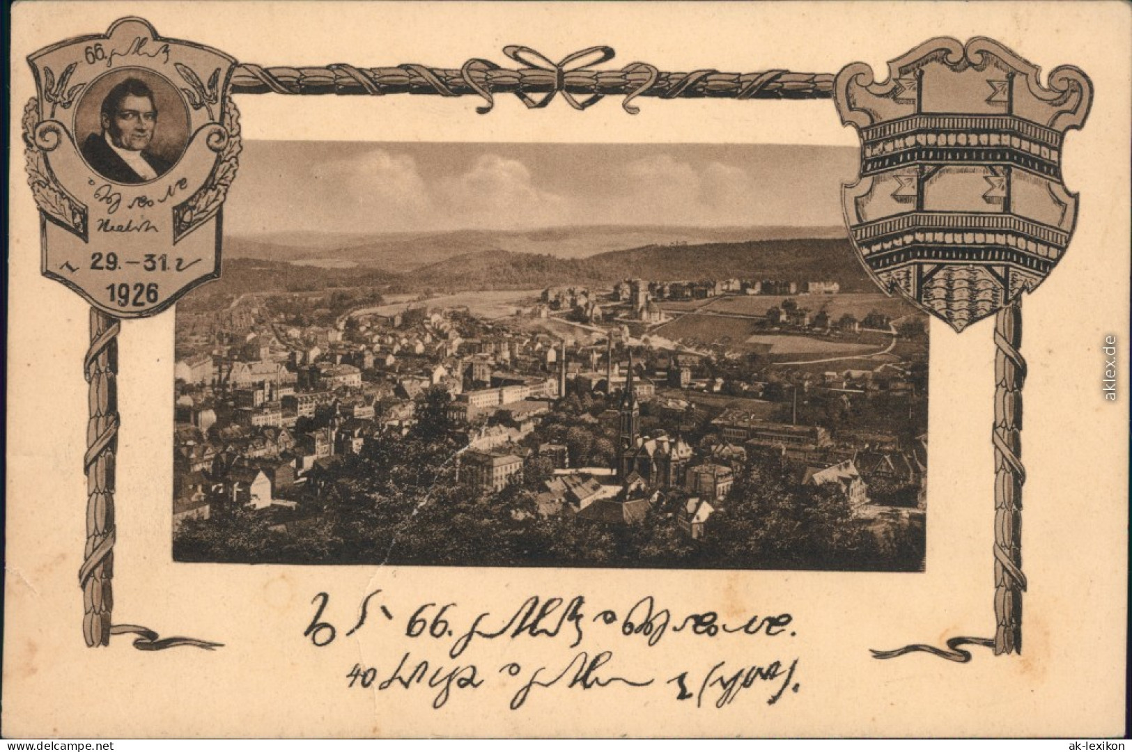 Ansichtskarte Aue (Erzgebirge) Stadt - Heraldik Ansichtskarte 1926  - Aue