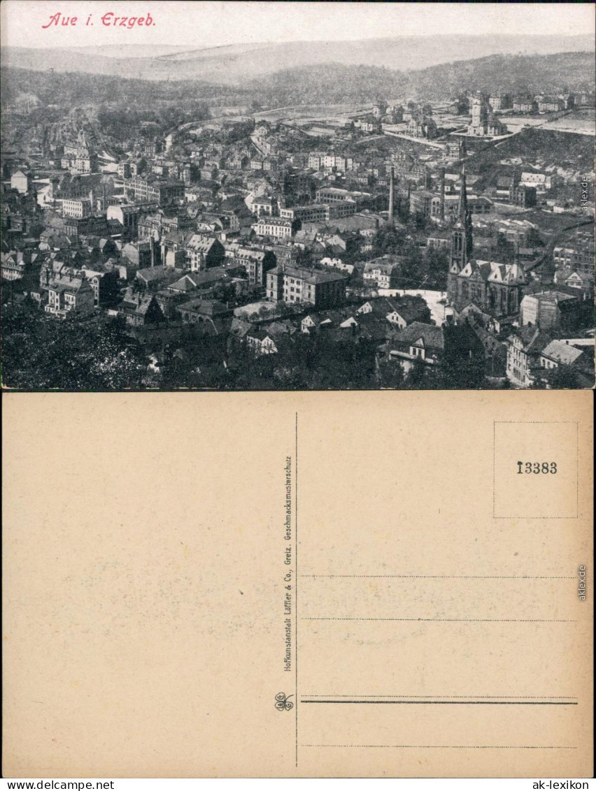 Ansichtskarte Aue (Erzgebirge) Blick Auf Stadt Und Fabrikanlagen 1922  - Aue