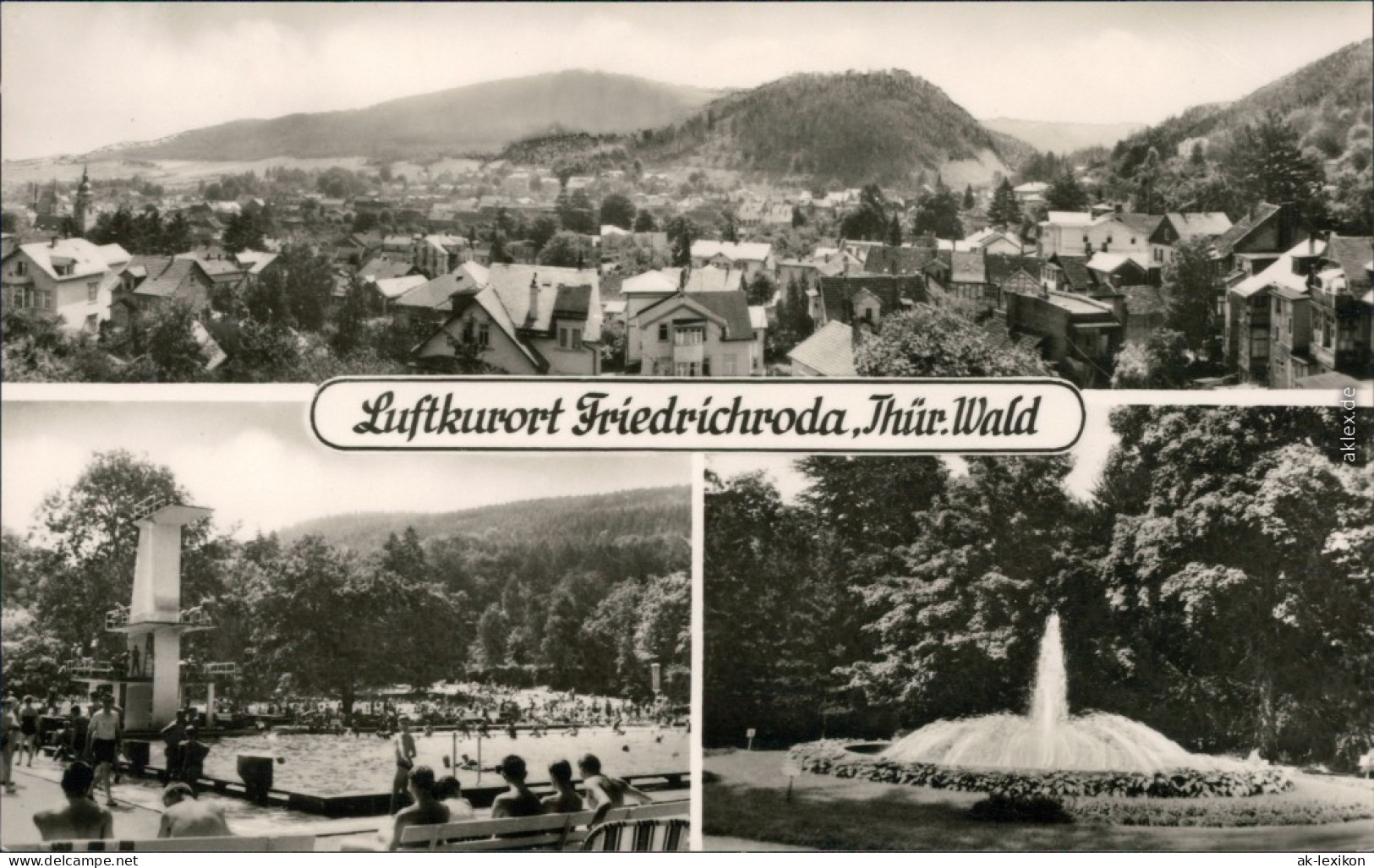 Finsterbergen-Friedrichroda Panorama-Ansicht, Schwimmbad, Puschkinpark   1967 - Friedrichroda