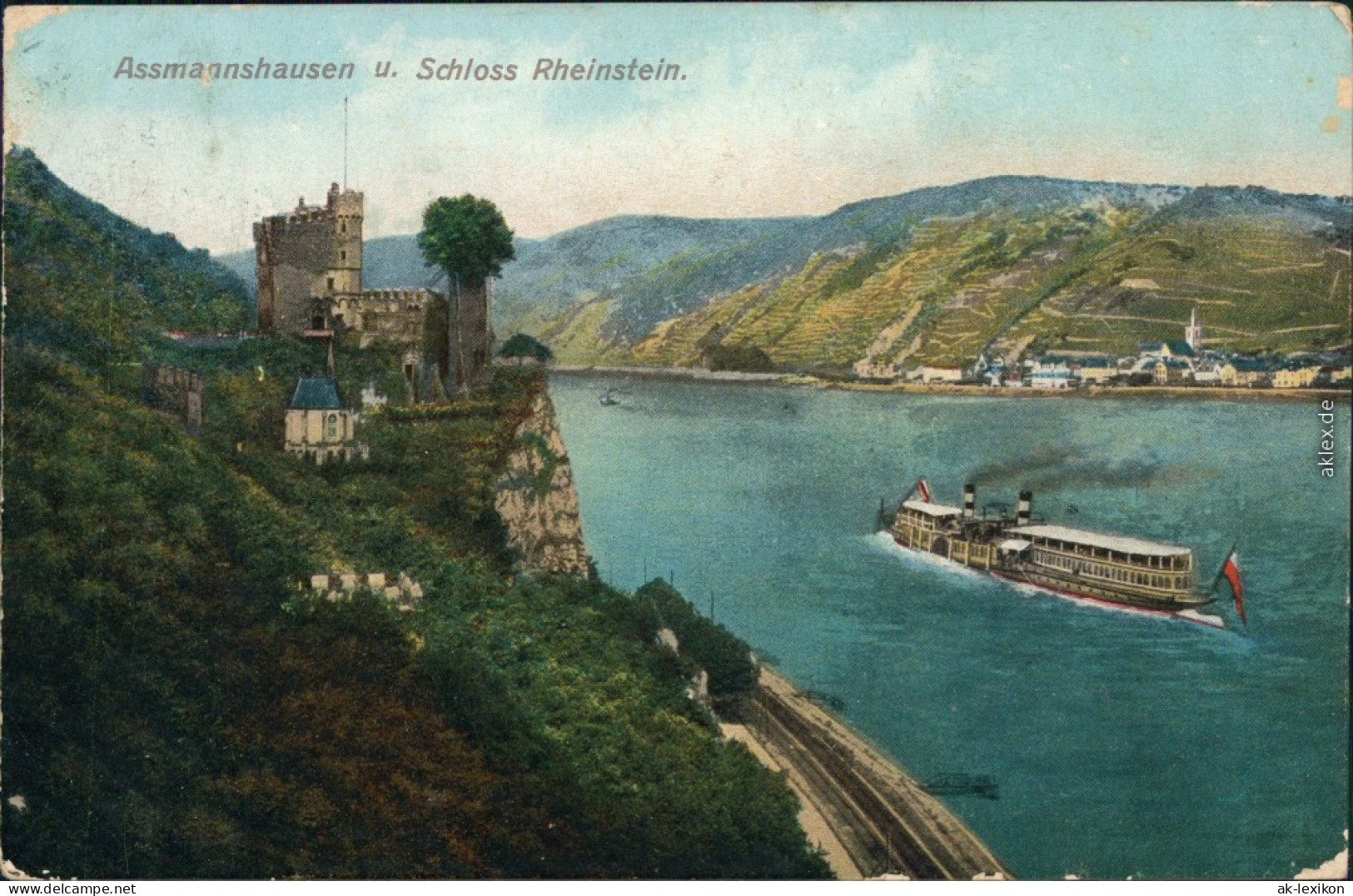 Assmannshausen Am Rhein-Rüdesheim (Rhein) Burg / Schloss Rheinstein 1909 - Bingen