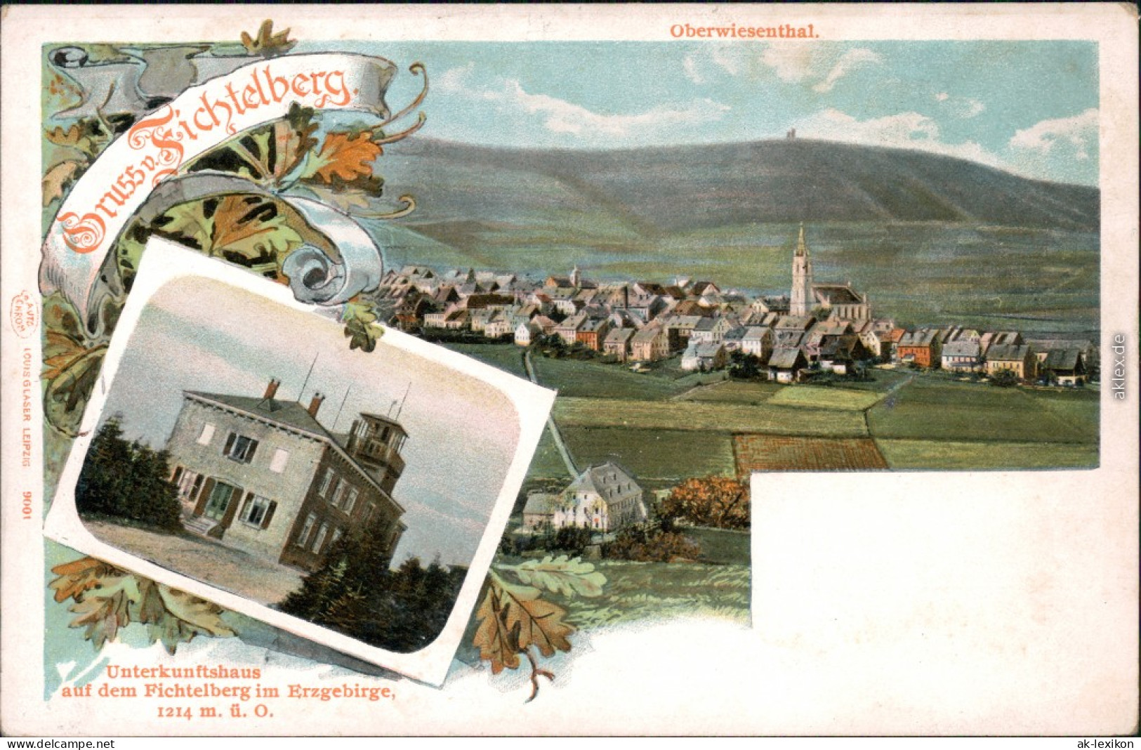 Ansichtskarte Oberwiesenthal 2 Bild: Gruss Vom Fichtelberg - Litho 1903  - Oberwiesenthal