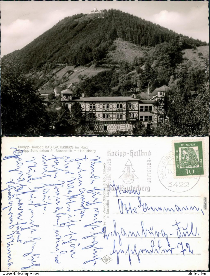 Ansichtskarte Bad Lauterberg Im Harz St. Benno Stift Und Hausberg 1962 - Bad Lauterberg