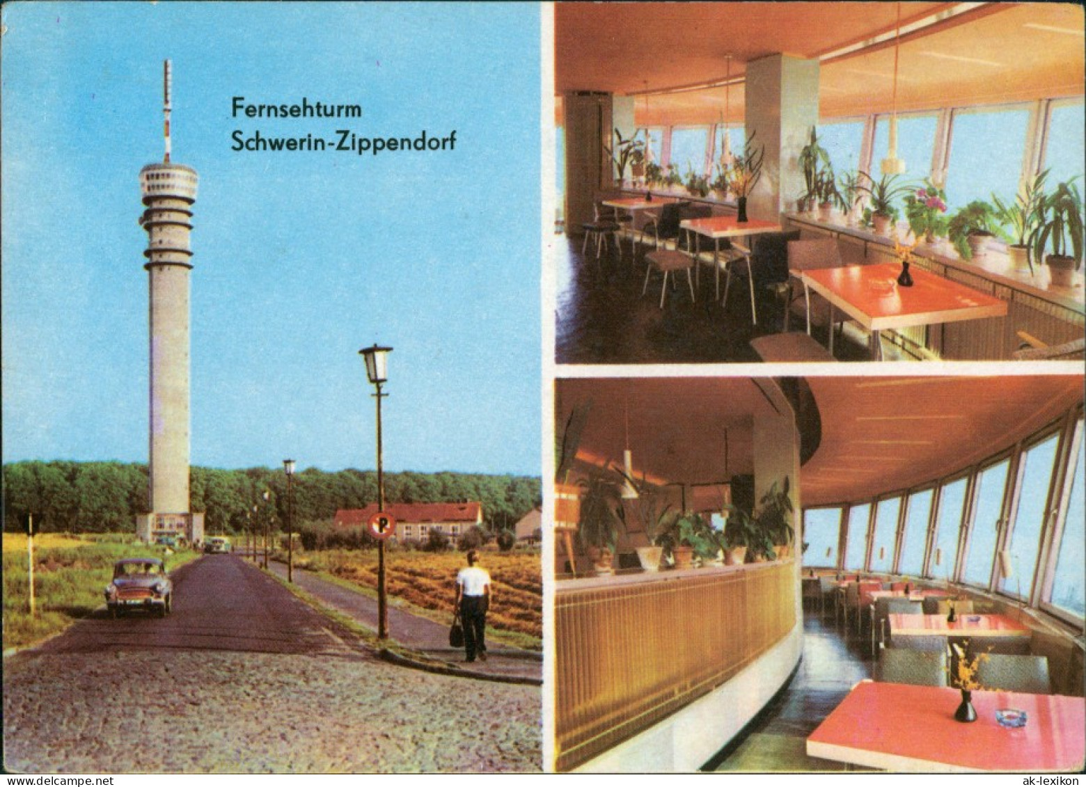 Ansichtskarte Zippendorf-Schwerin Fernsehturm - Restaurant Innen 3 Bild 1969 - Schwerin