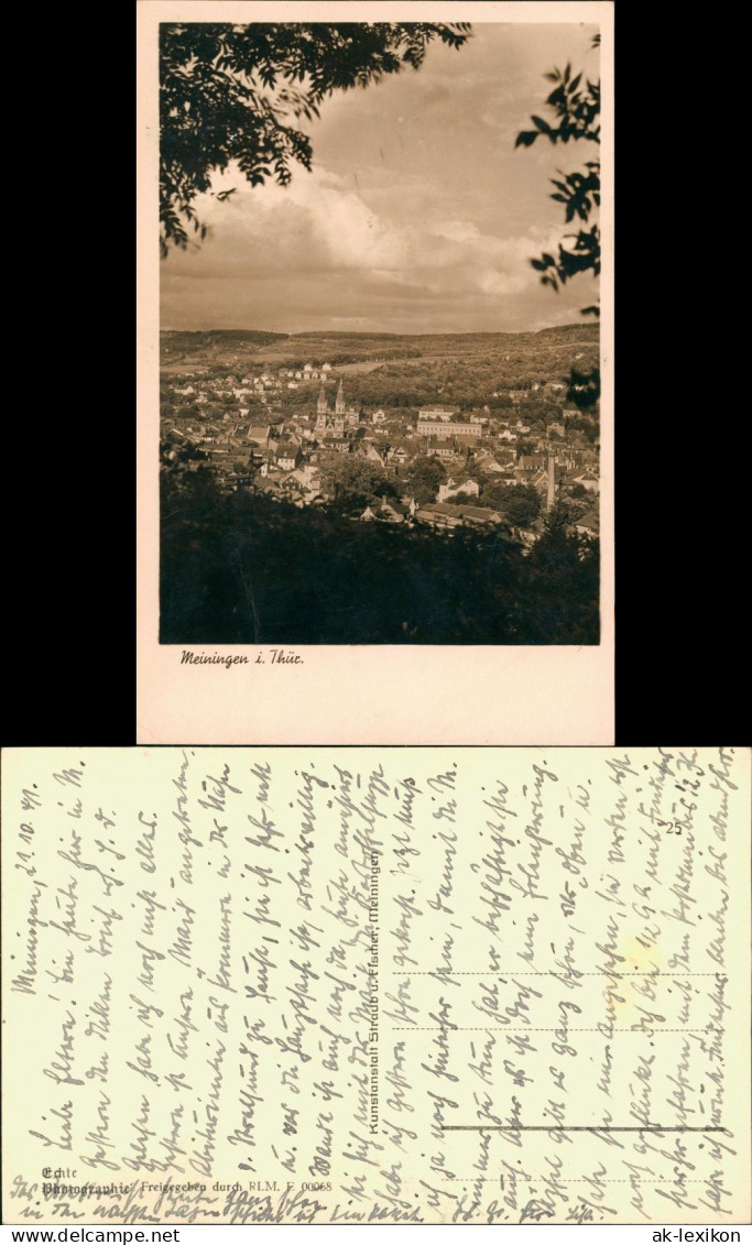 Ansichtskarte Meiningen Blick Auf Stadt Kirchtürme Panorama 1941 - Meiningen