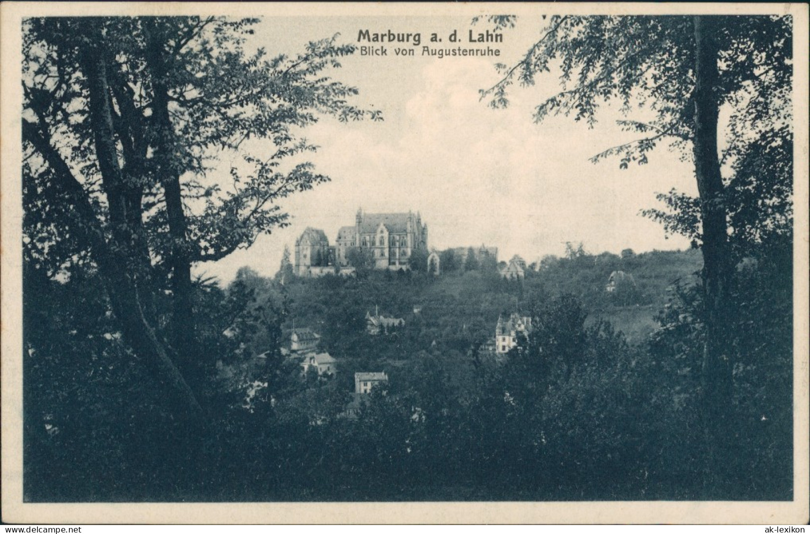 Marburg An Der Lahn Blick Durch Bäume Auf Schloss Von Augustenruhe 1910 - Marburg