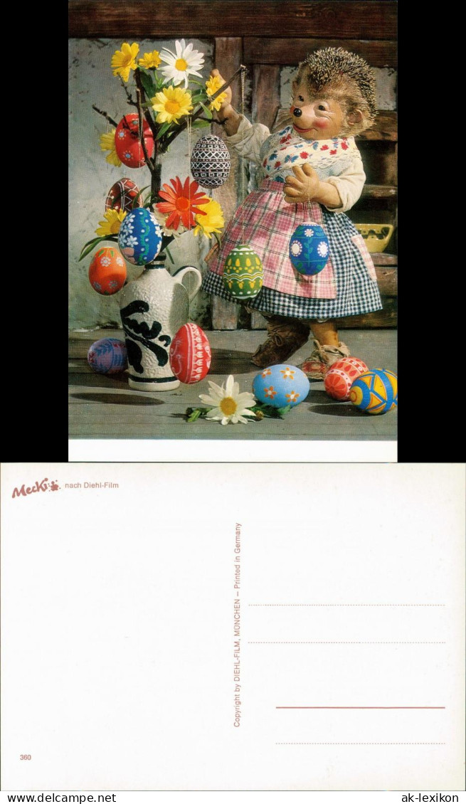 Ansichtskarte  Mecki (Diehl-Film): Osterstrauch Mit Ostereiern, Ostern 1970 - Mecki