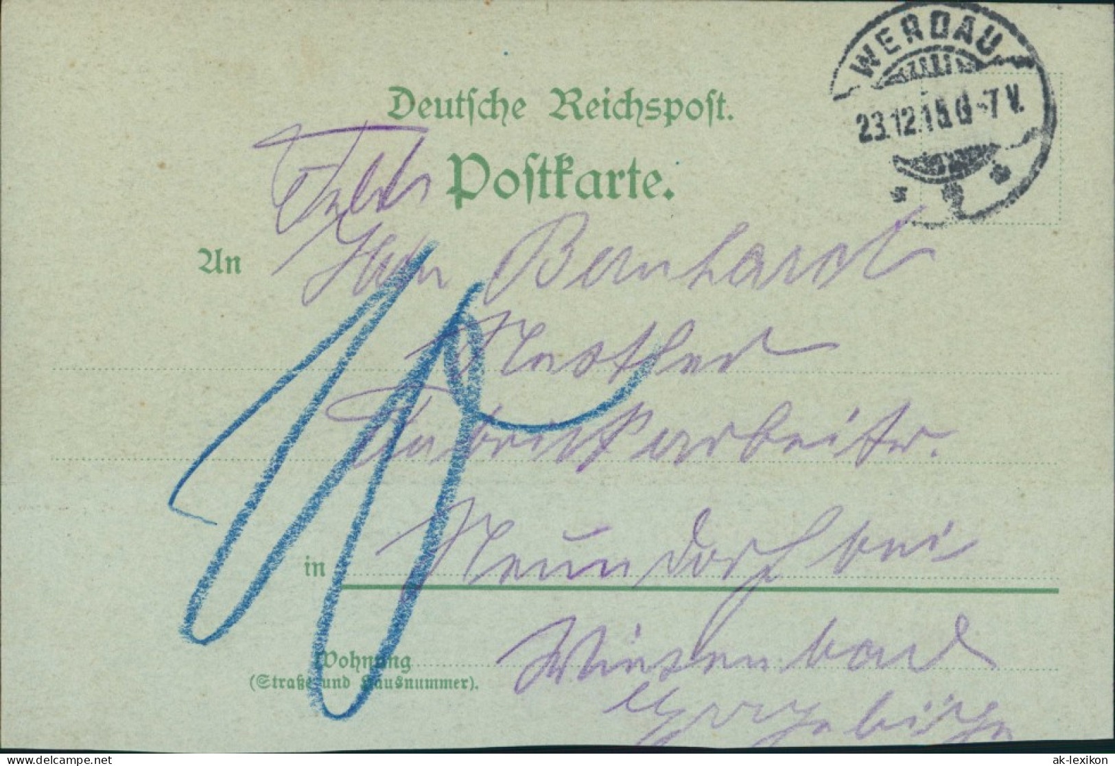 Ansichtskarte Werdau Mondschein 1915 - Werdau