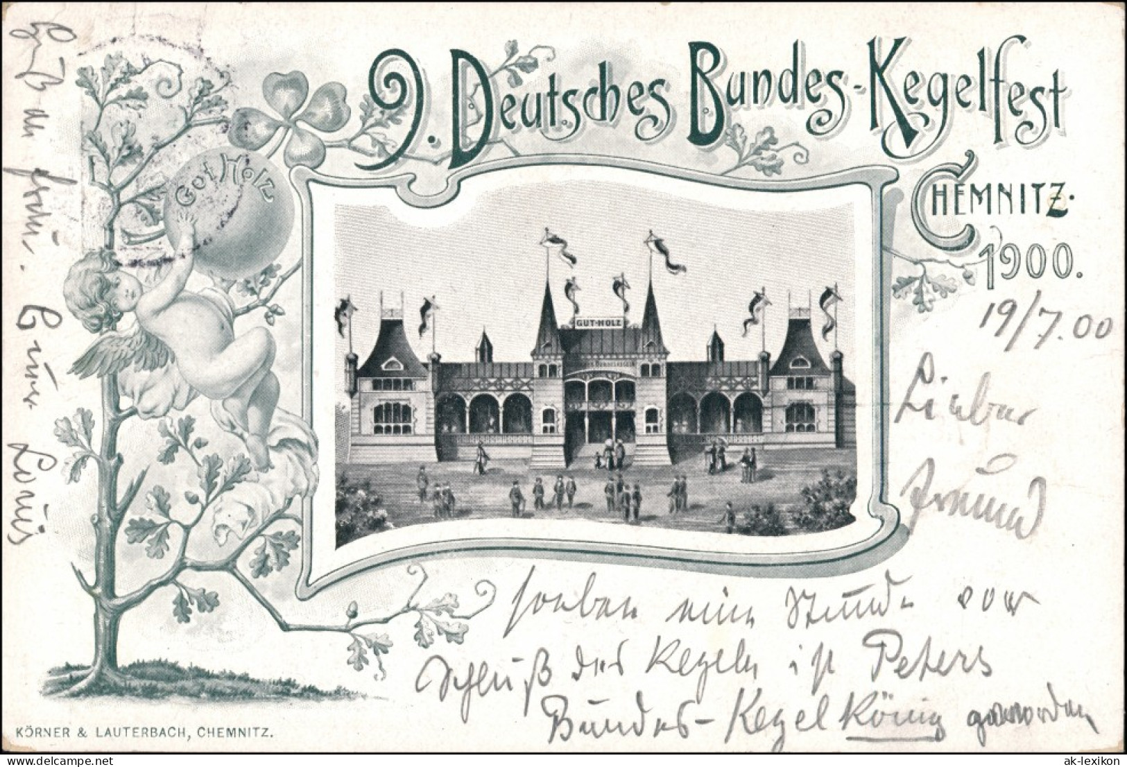 Ansichtskarte Chemnitz 2. Deutsches Bundes Kegelfest 1900 - Chemnitz