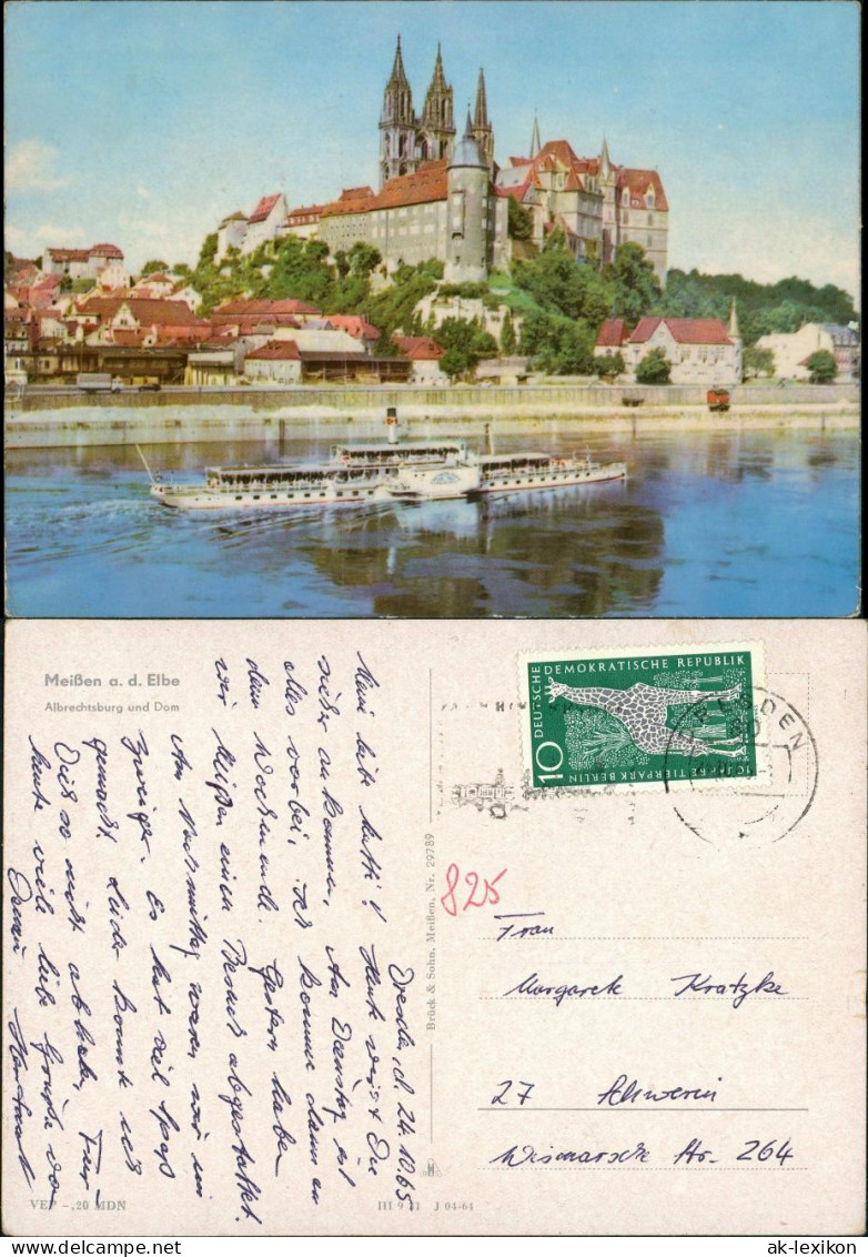 Ansichtskarte Meißen Schloss Albrechtsburg Und Dom, Elbdampfer 1964 - Meissen