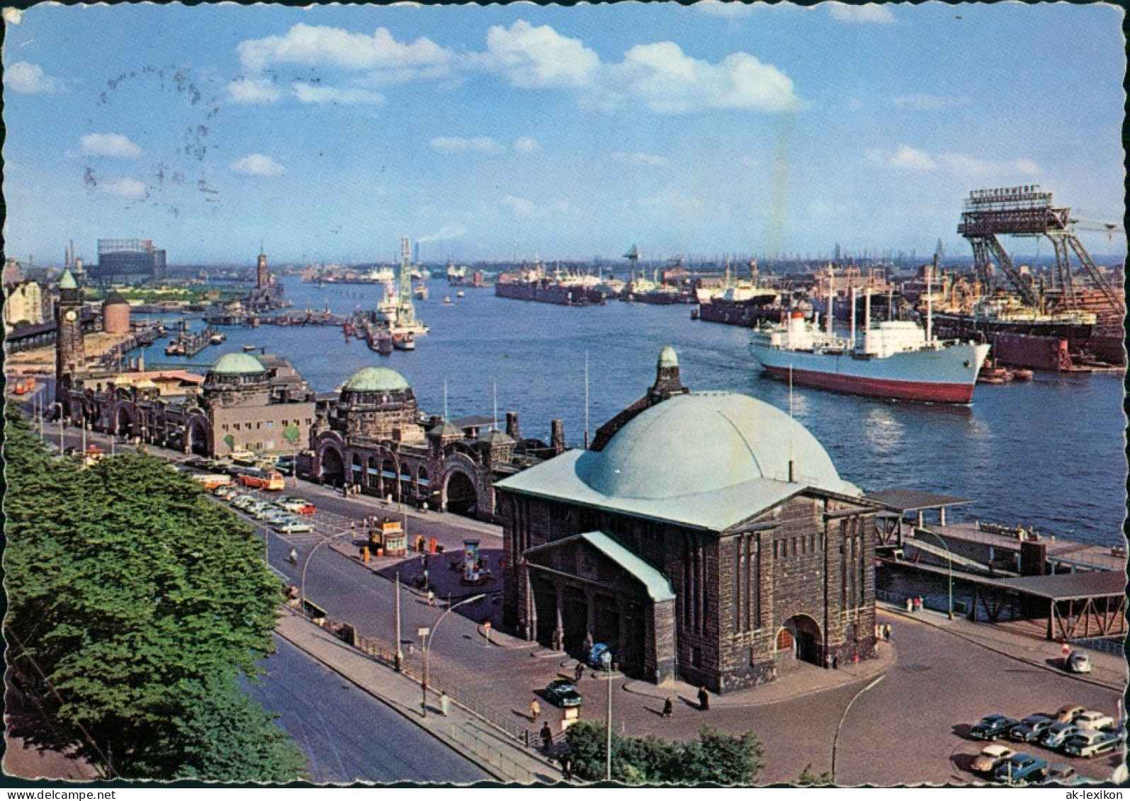 Ansichtskarte Altona-Hamburg Hafen Partie Am Elbtunnel Elbe Schiffe 1959 - Altona