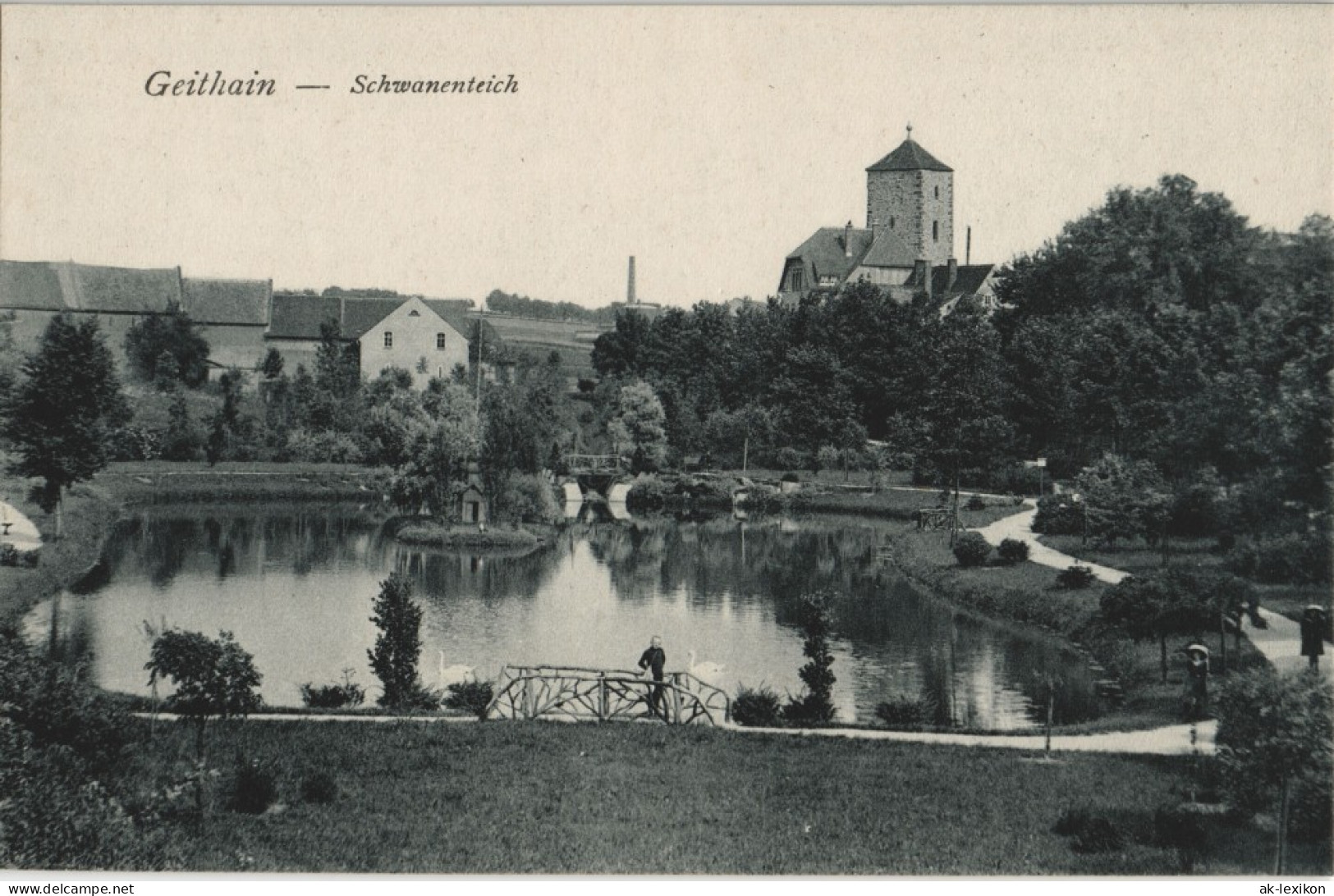 Ansichtskarte Geithain Schwanenteich - Stadt 1912 - Geithain