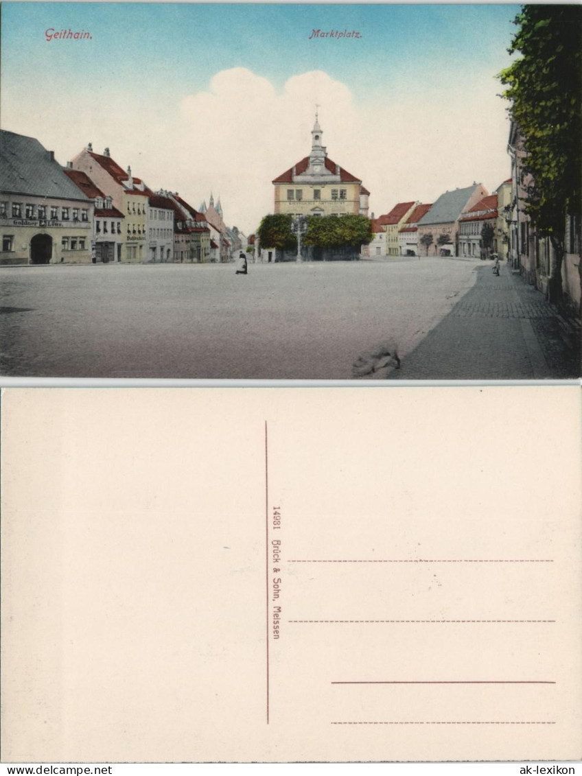 Ansichtskarte Geithain Marktplatz - Geschäfte 1911 - Geithain
