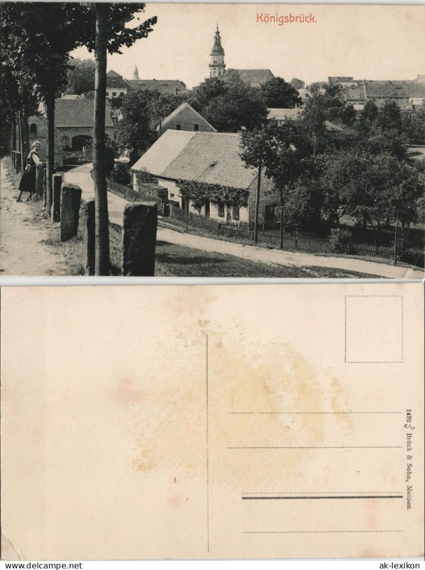 Ansichtskarte Königsbrück Kinspork Straßenpartie Frau Am Wegesrand 1912 - Königsbrück