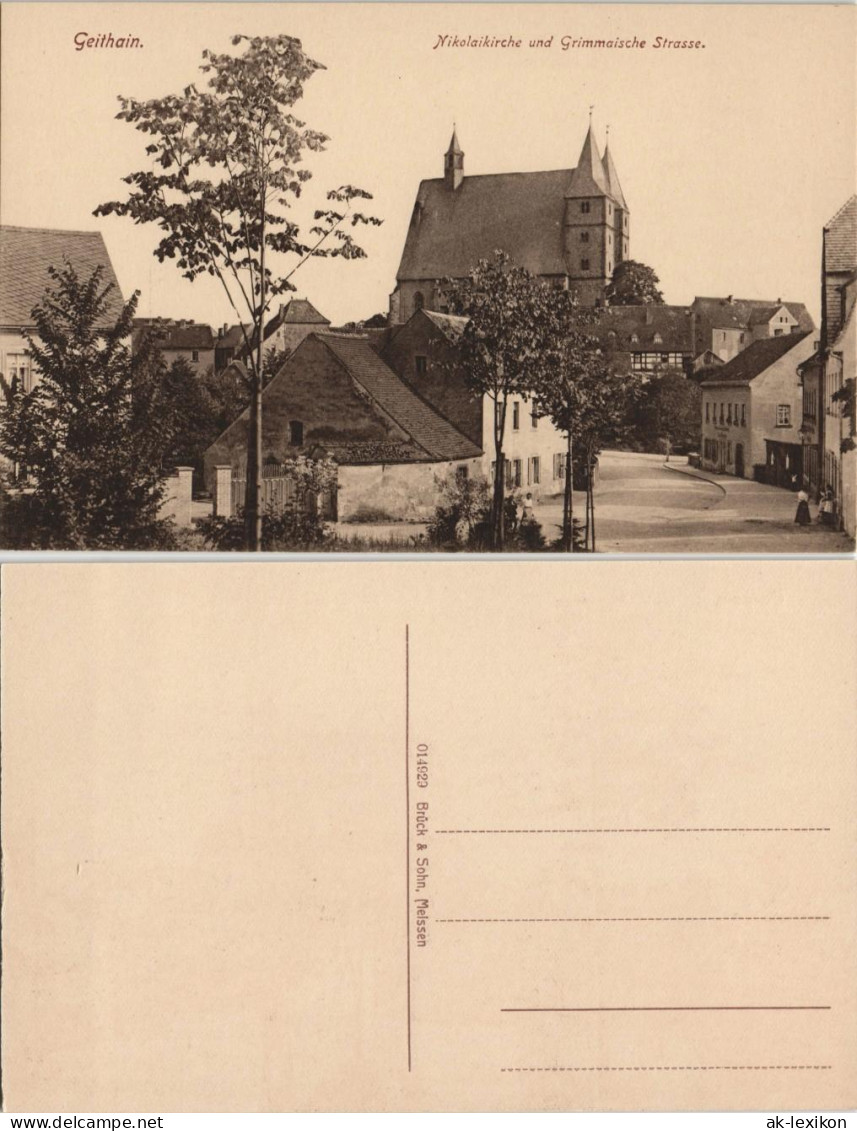 Ansichtskarte Geithain Nicolaikirche Und Grimmaische Straße 1912 - Geithain