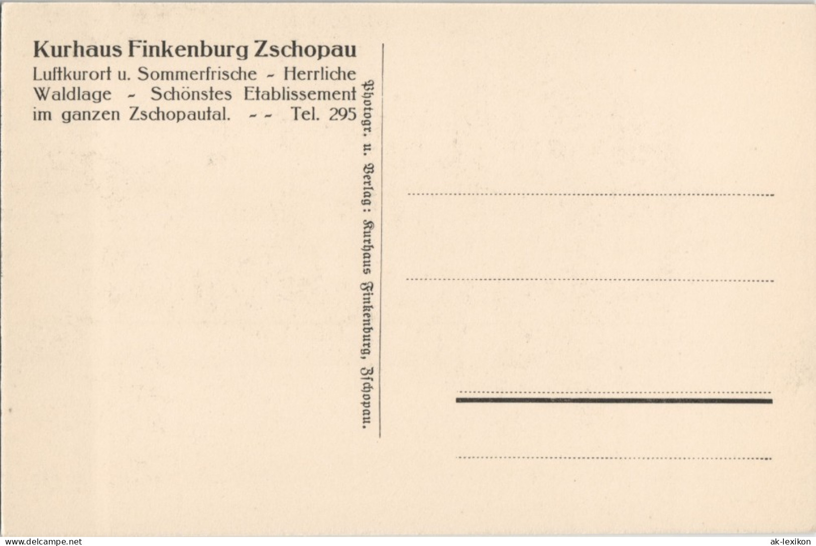 Ansichtskarte Zschopau Partie Am Kurhaus Finkenkrug 1912 - Zschopau