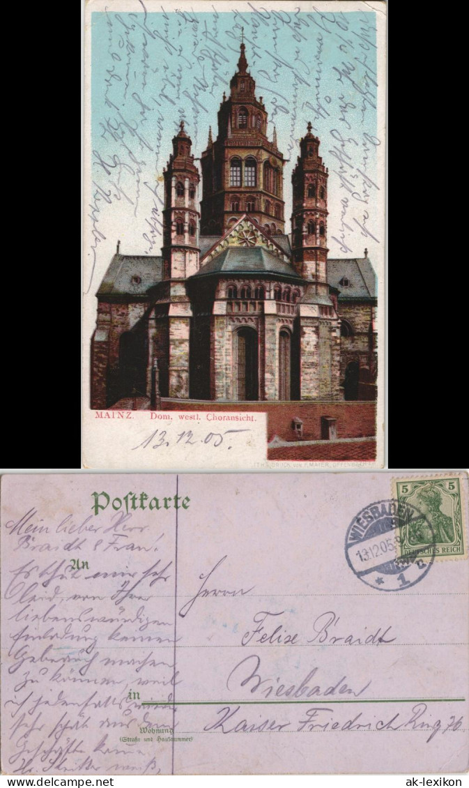 Ansichtskarte Mainz Dom Westliche Choransicht 1905 - Mainz