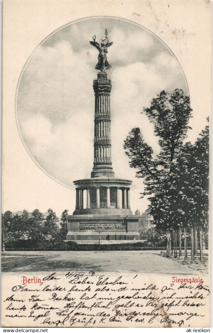 Ansichtskarte Mitte-Berlin Siegessäule Berühmtes Bauwerk Berlin 1903 - Mitte