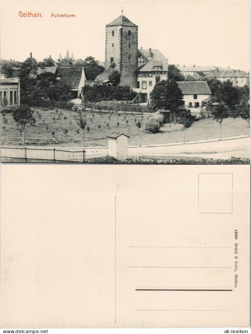 Ansichtskarte Geithain Stadt, Pulverturm - Straße 1912 - Geithain