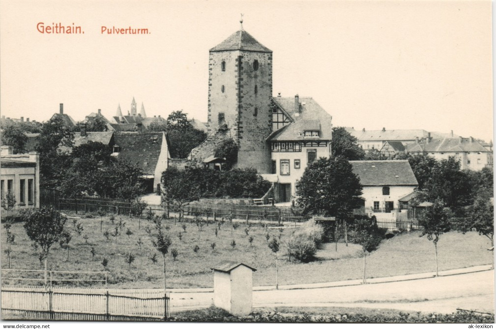 Ansichtskarte Geithain Stadt, Pulverturm - Straße 1912 - Geithain