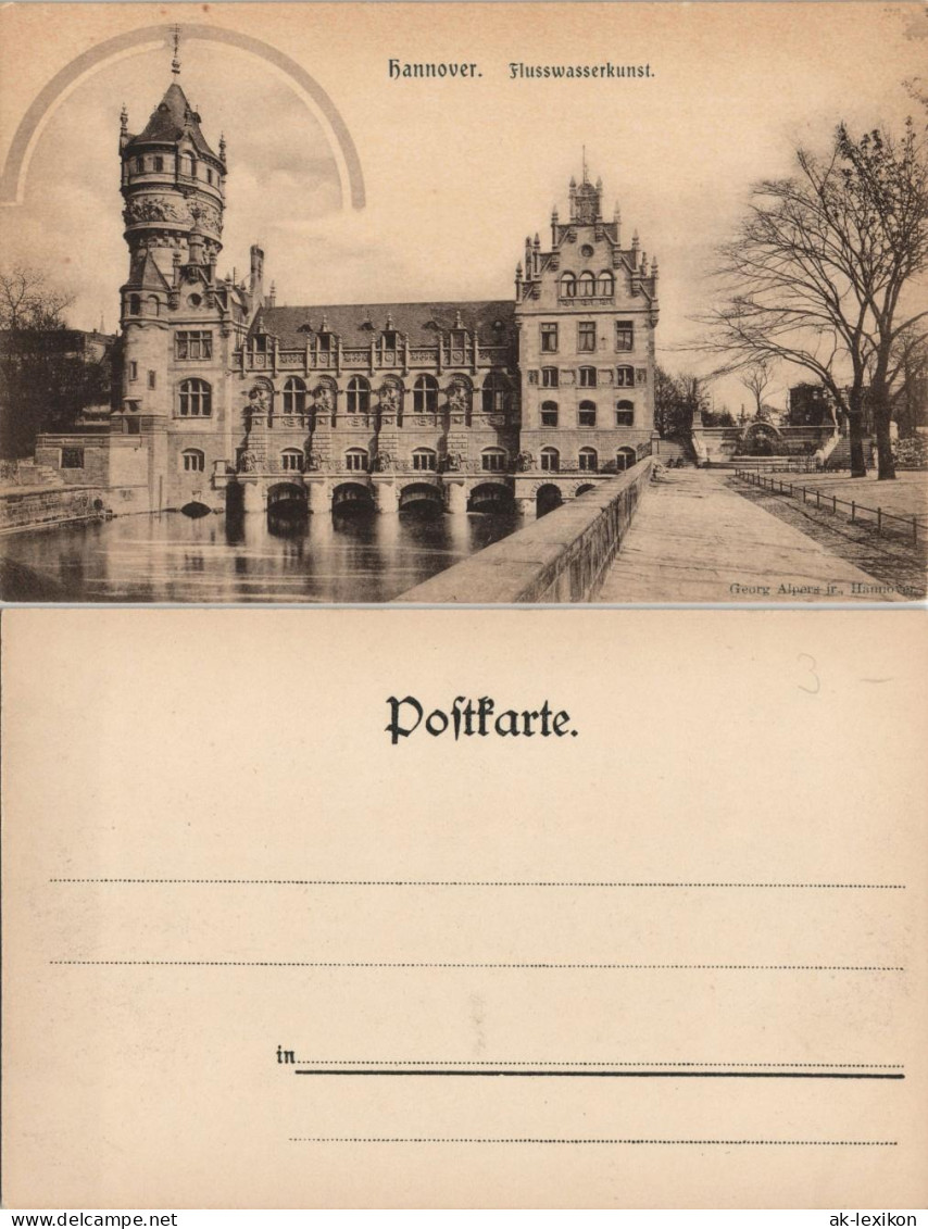 Ansichtskarte Herrenhausen-Hannover Flusswasserkunst - Brücke 1911 - Hannover