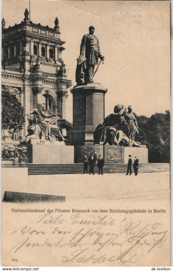 Mitte-Berlin Nationaldenkmal Des Fürsten Bismarck Am Reichstag-Gebäude 1901 - Mitte