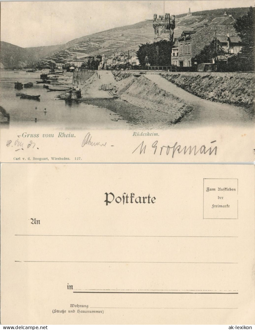 Ansichtskarte Rüdesheim (Rhein) Stadt Und Straßenpartie 1908 - Ruedesheim A. Rh.