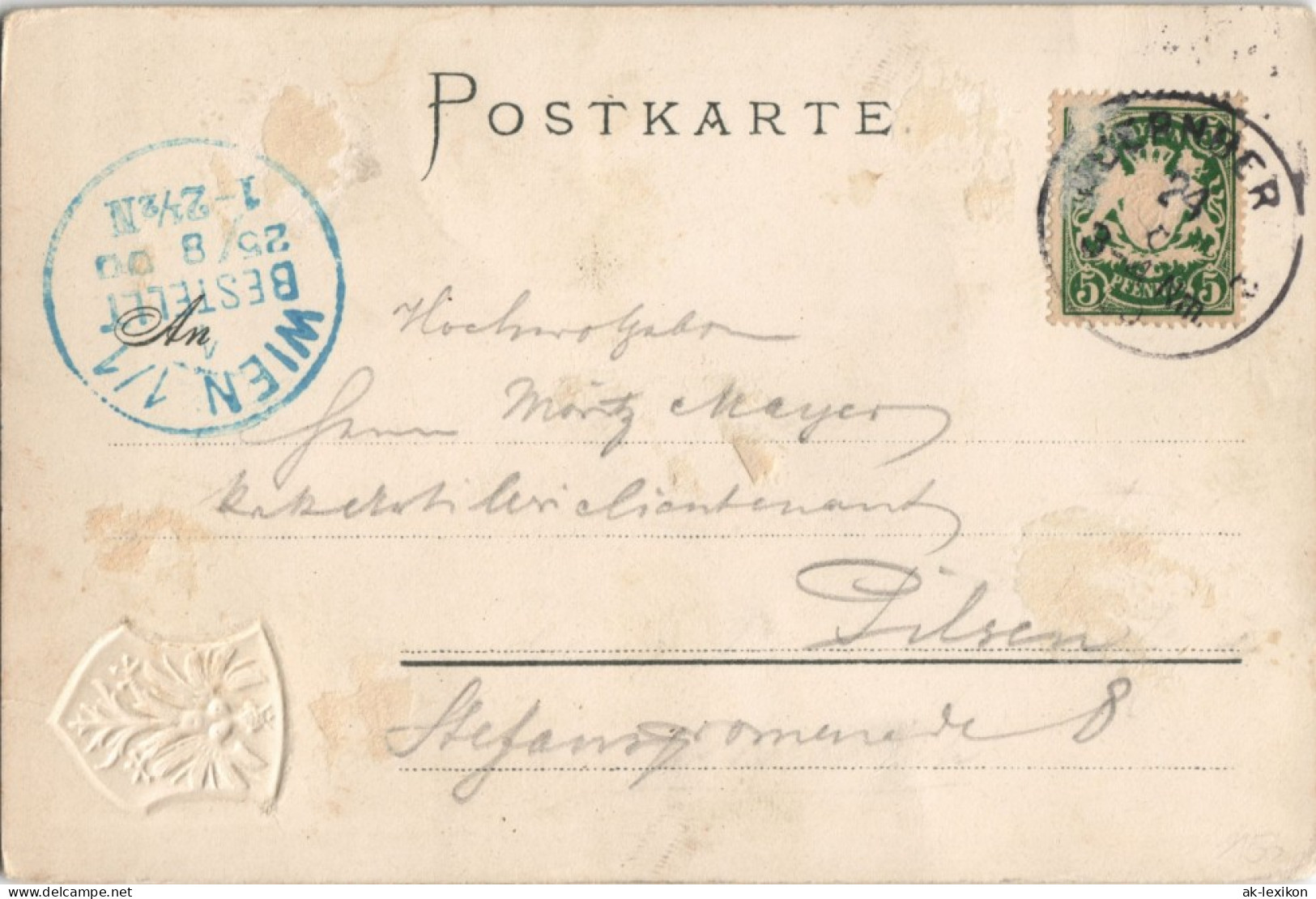 Ansichtskarte Nürnberg Bratwurstglöcklein Präge Heraldik 500 Jahre 1900 - Nuernberg