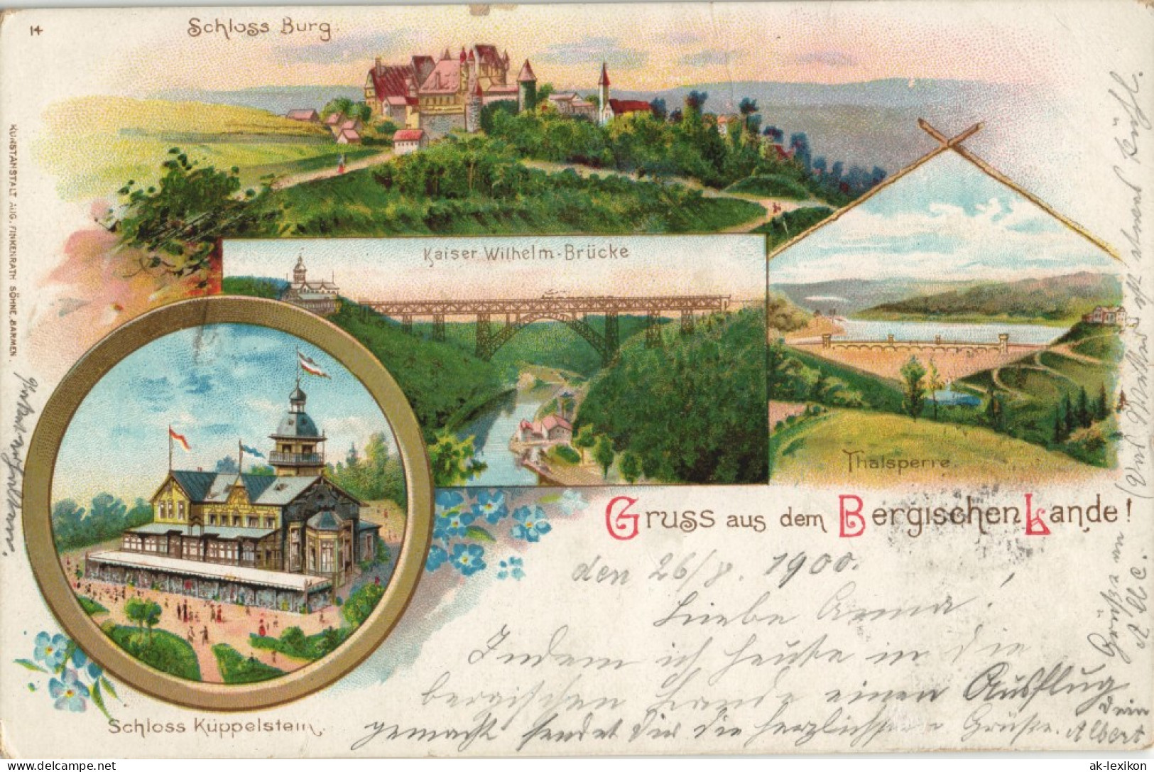 Litho AK Remscheid Gruss Bergischen Lande, Schloss Küppelstein MB Litho-AK 1900 - Solingen