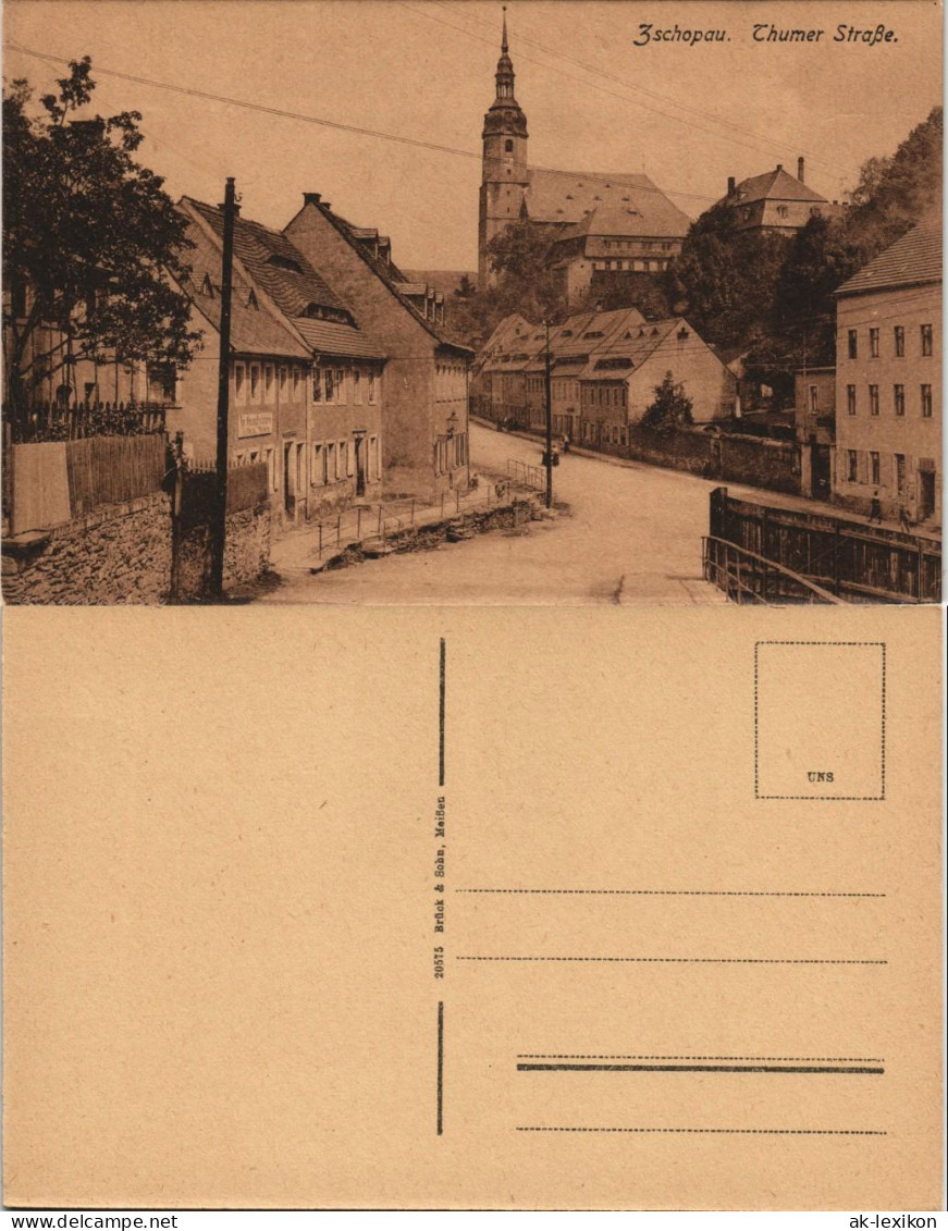 Ansichtskarte Zschopau Thumer Straße 1915 - Zschopau