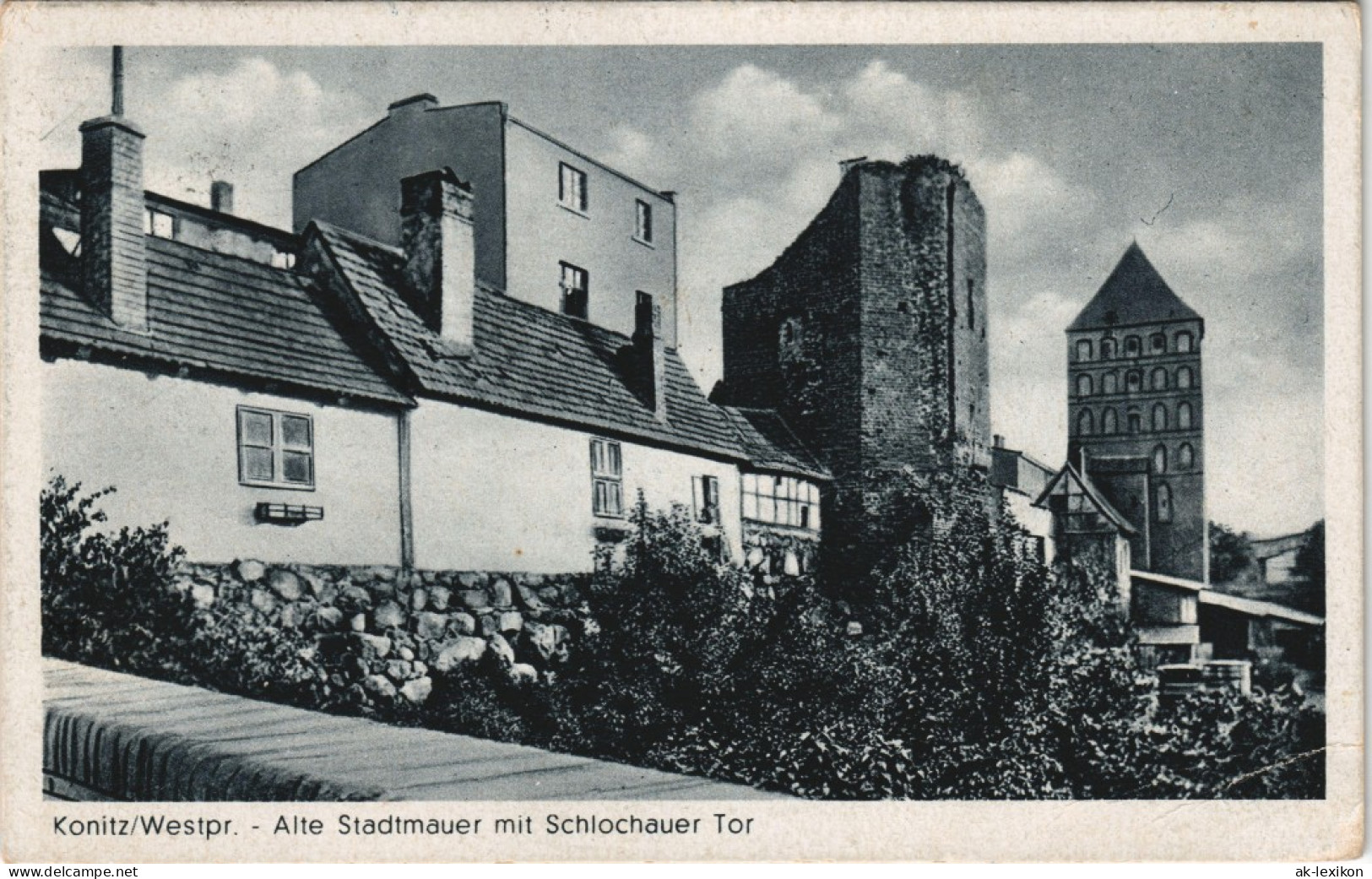 Konitz Chojnice (Kashubian: Chònice) Alte Stadtmauer Mit Schlochauer Tor 1940 - Pommern