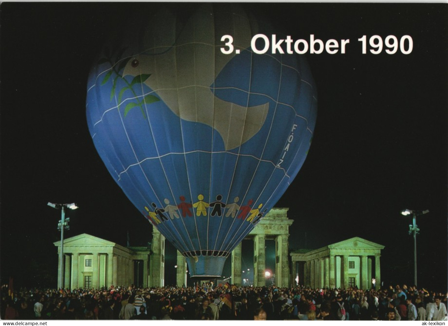 Mitte-Berlin Brandenburger Tor Ballon Wiederverinigung 3.10. 1990 - Brandenburger Deur