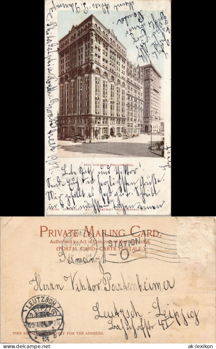 Postcard Philadelphia Betz Building Hochhaus Skyscraper 1904 - Sonstige & Ohne Zuordnung